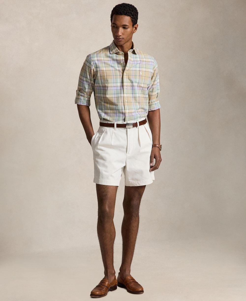 Men's Custom-Fit Plaid Oxford Shirt