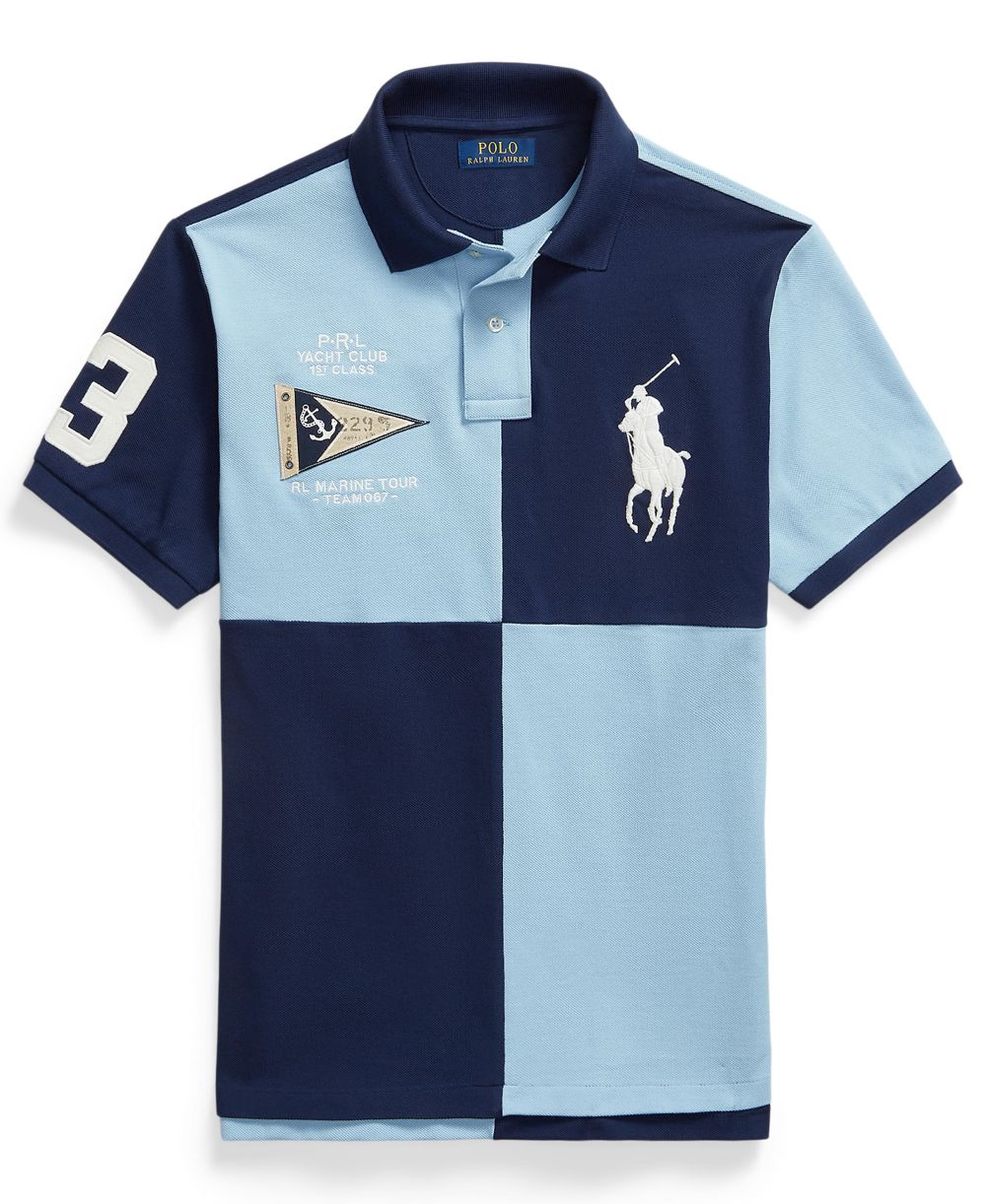 Men's Custom Slim-Fit Big Pony Mesh Polo Shirt