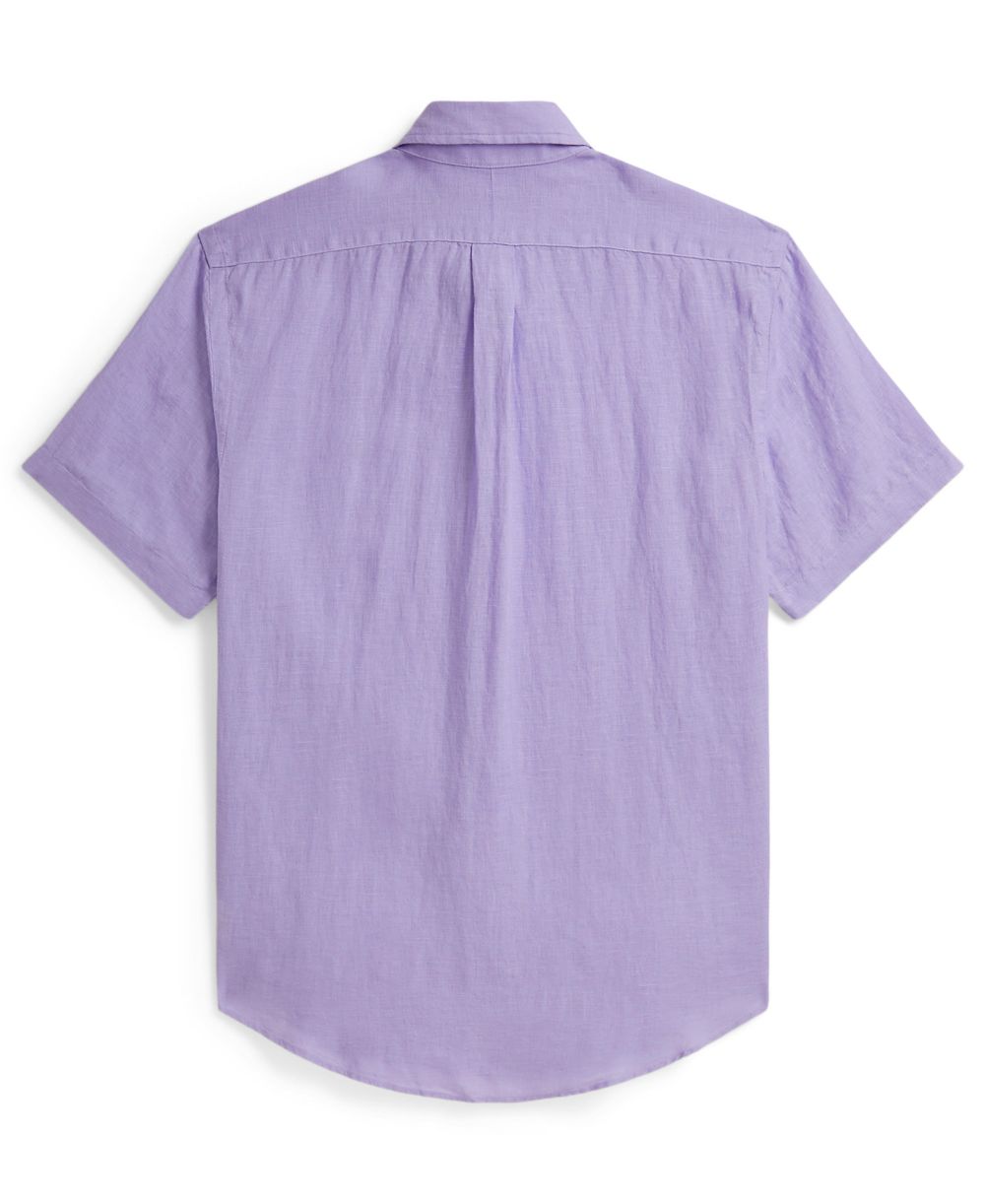 Men's Short-Sleeve Linen Button-Up Shirt