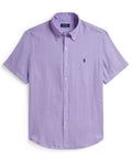 Men's Short-Sleeve Linen Button-Up Shirt