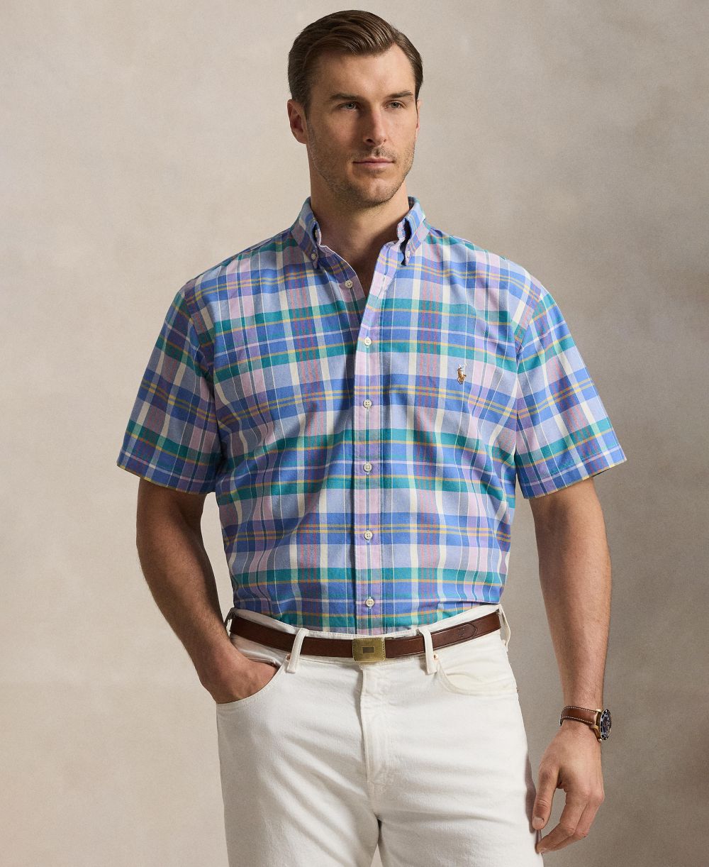 Men's Big & Tall Plaid Oxford Shirt