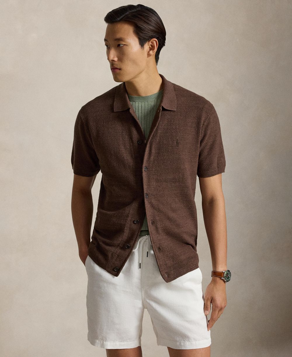 Men's Cotton-Linen Cardigan Shirt