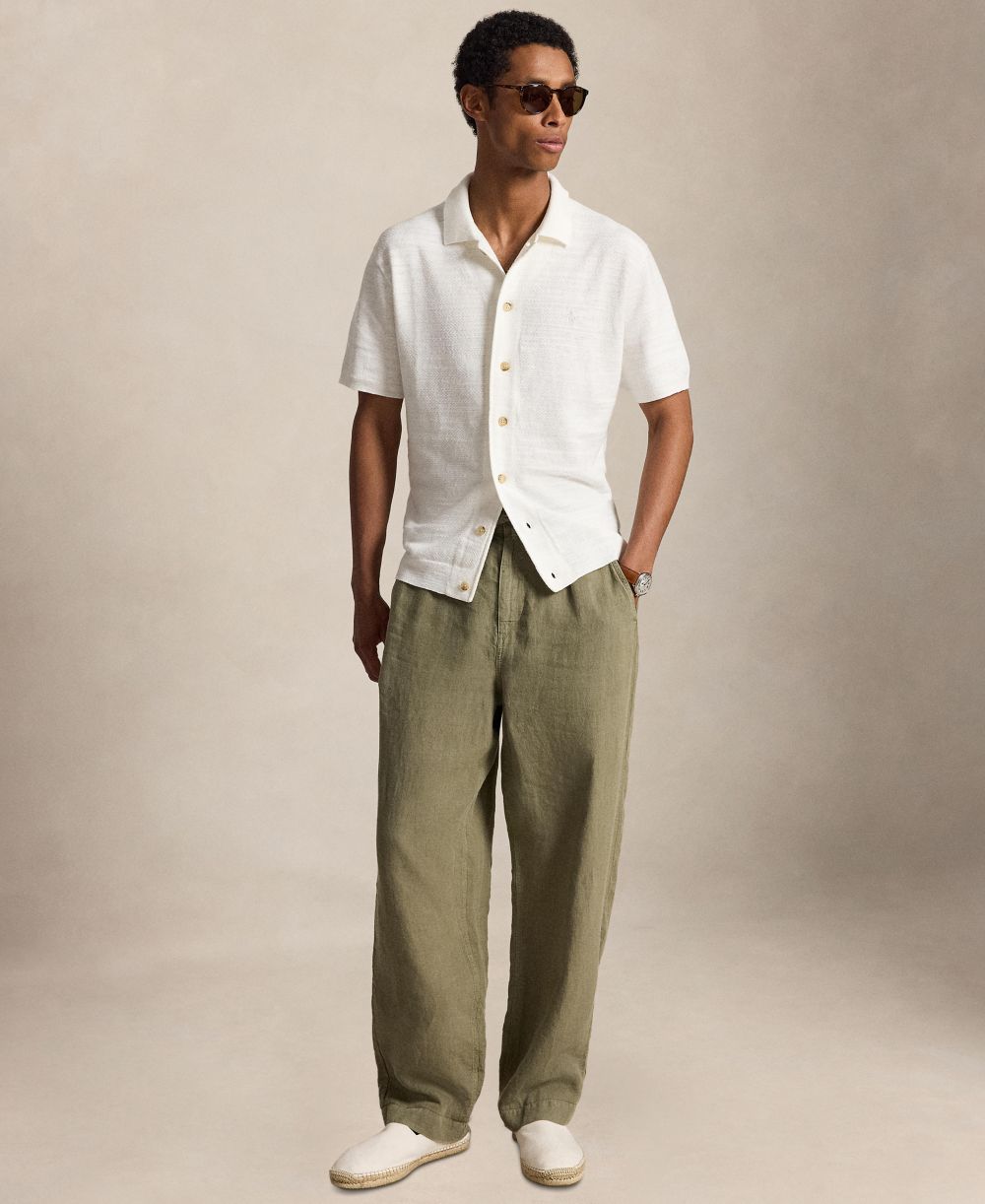 Men's Cotton-Linen Cardigan Shirt