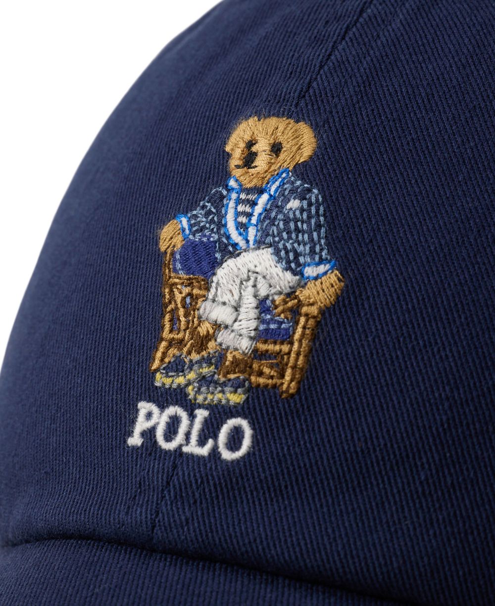 Men's Bear Embroidered Twill Ball Cap