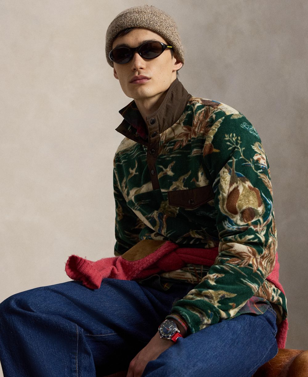 Men's Duck-Print Brushed Fleece Sweatshirt