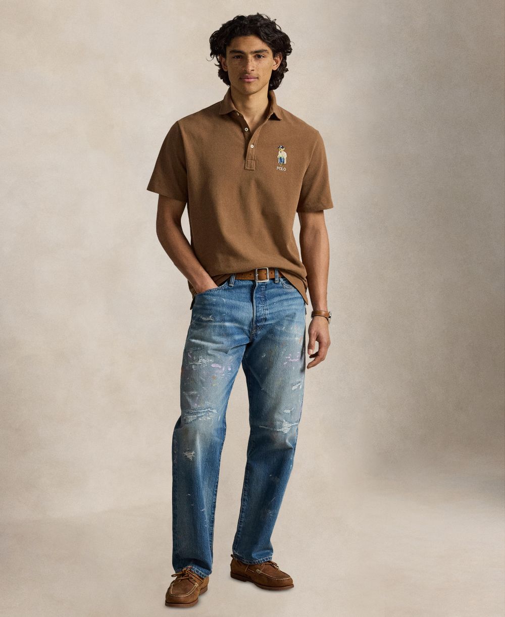 Men's Classic-Fit Polo Bear Mesh Polo Shirt