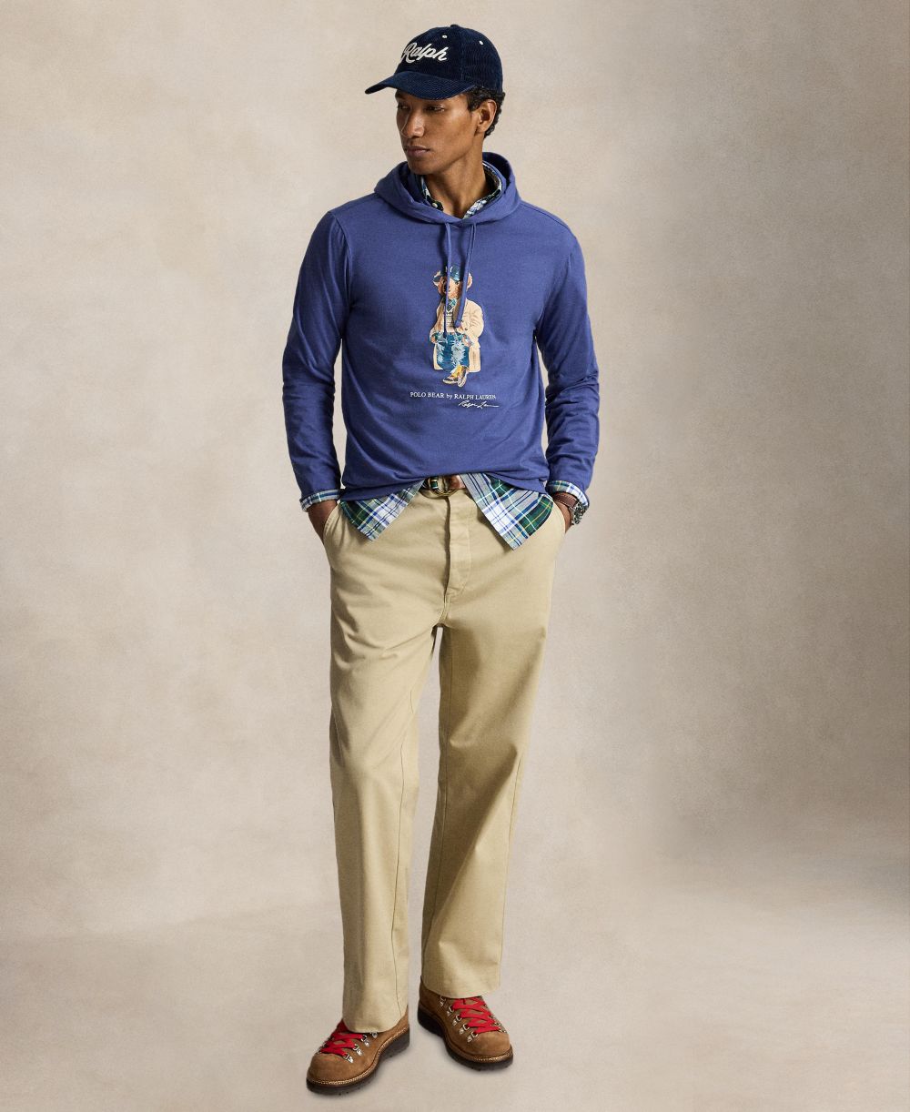 Men's Polo Bear Jersey Hooded Sweatshirt