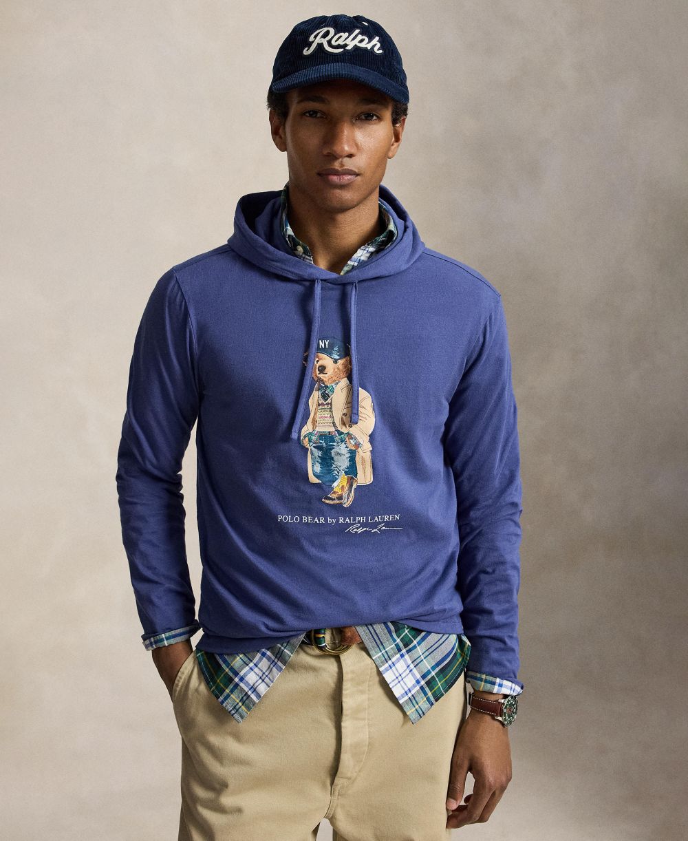 Men's Polo Bear Jersey Hooded Sweatshirt