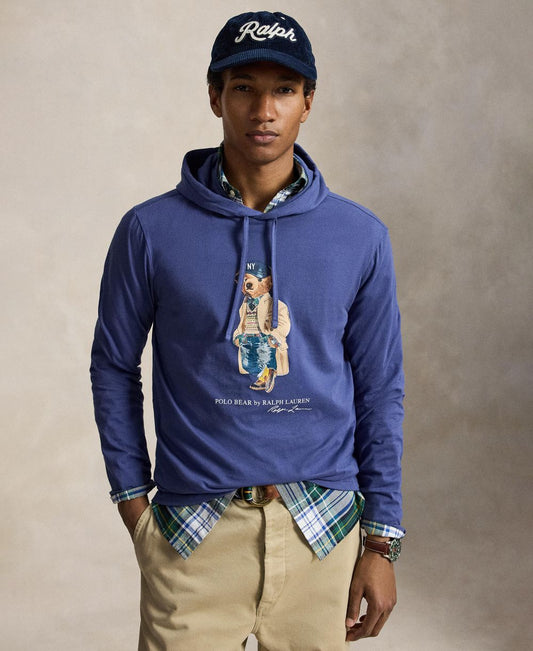 Men's Polo Bear Jersey Hooded Sweatshirt