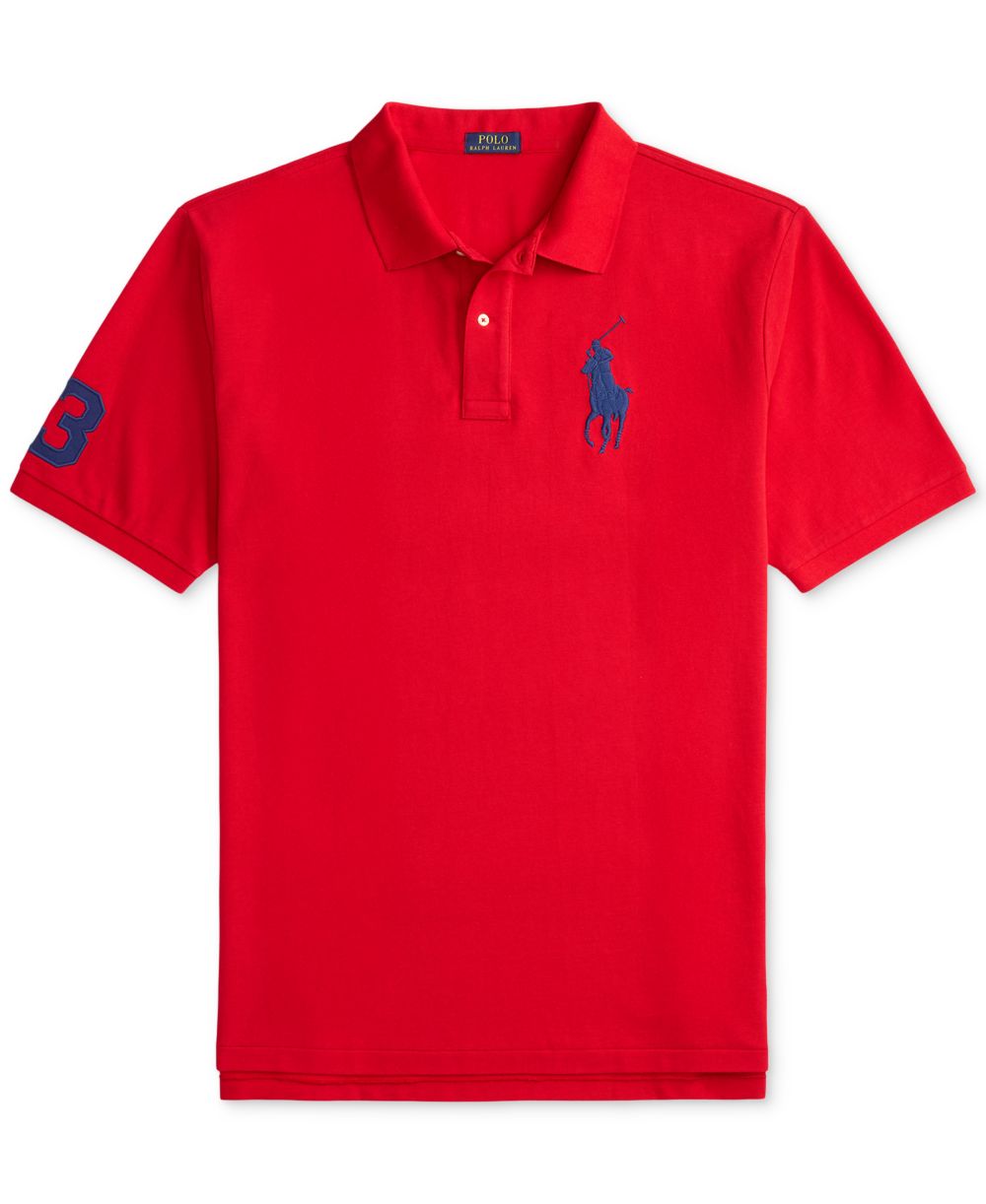 Men's Big Pony Custom Slim-Fit Mesh Polo Shirt