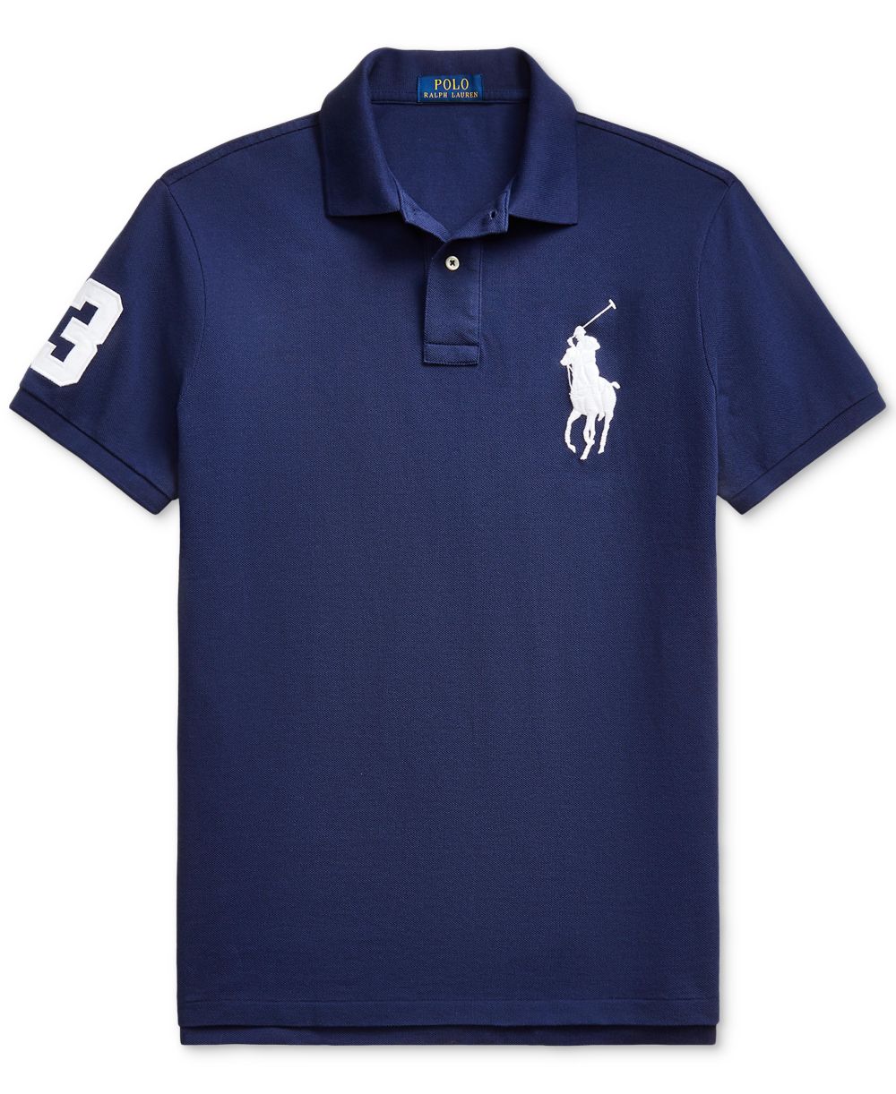 Men's Big Pony Custom Slim-Fit Mesh Polo Shirt