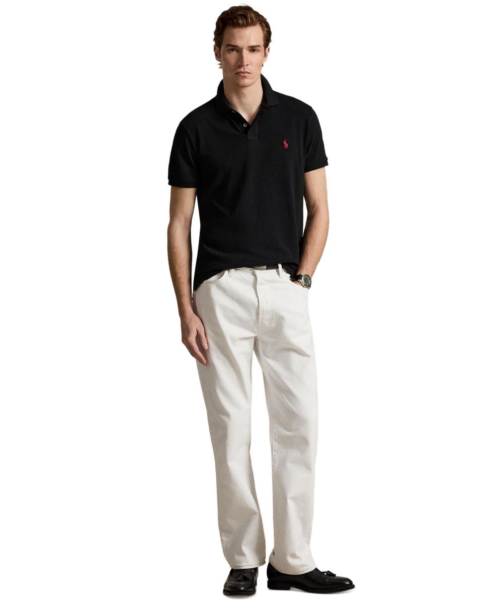 Men's Custom Slim-Fit Mesh Polo Shirt