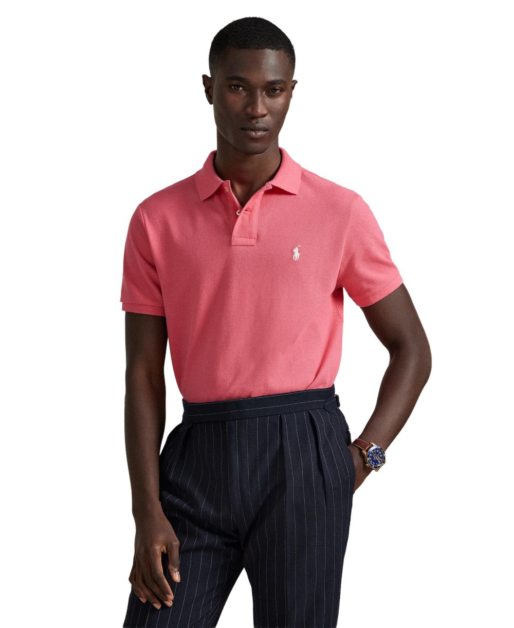 Men's Custom Slim-Fit Mesh Polo Shirt