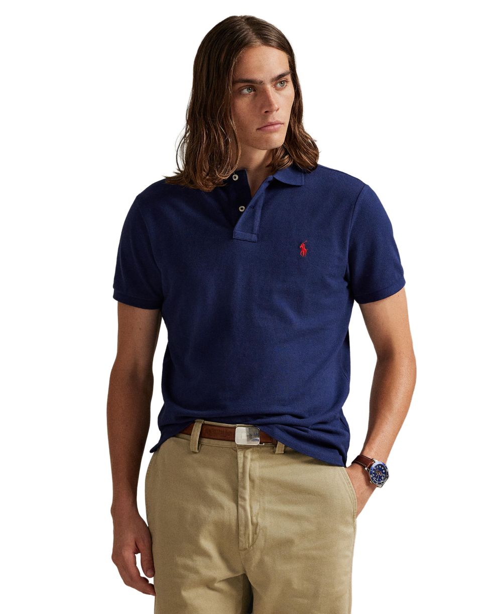 Men's Custom Slim-Fit Mesh Polo Shirt