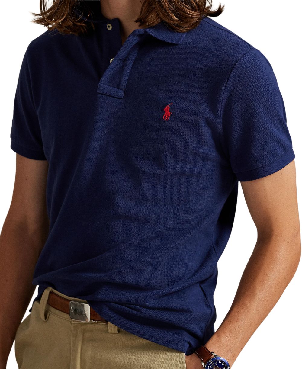 Men's Custom Slim-Fit Mesh Polo Shirt