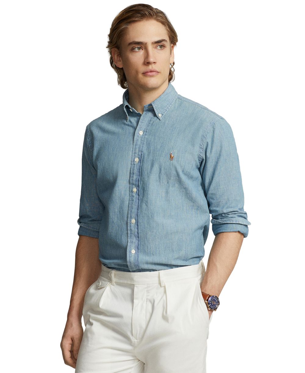 Men's Long Sleeve Classic-Fit Chambray Shirt