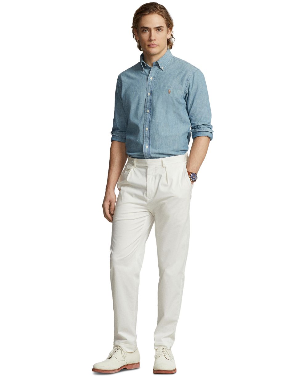 Men's Long Sleeve Classic-Fit Chambray Shirt