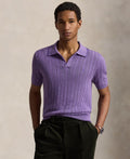 Men's Textured Cotton Polo Shirt