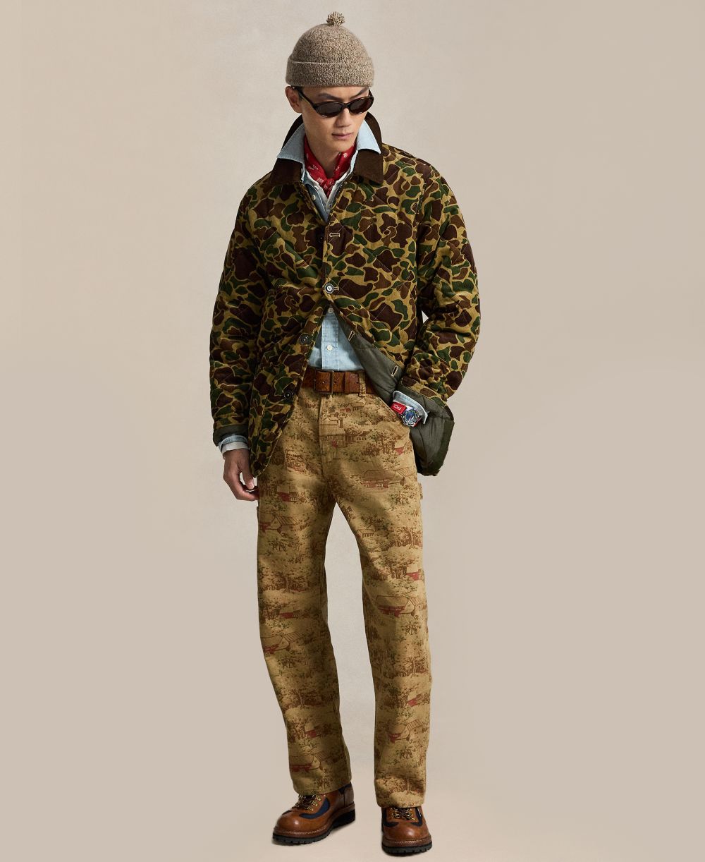 Men's Polo Printed Carpenter Regular-Fit Jeans