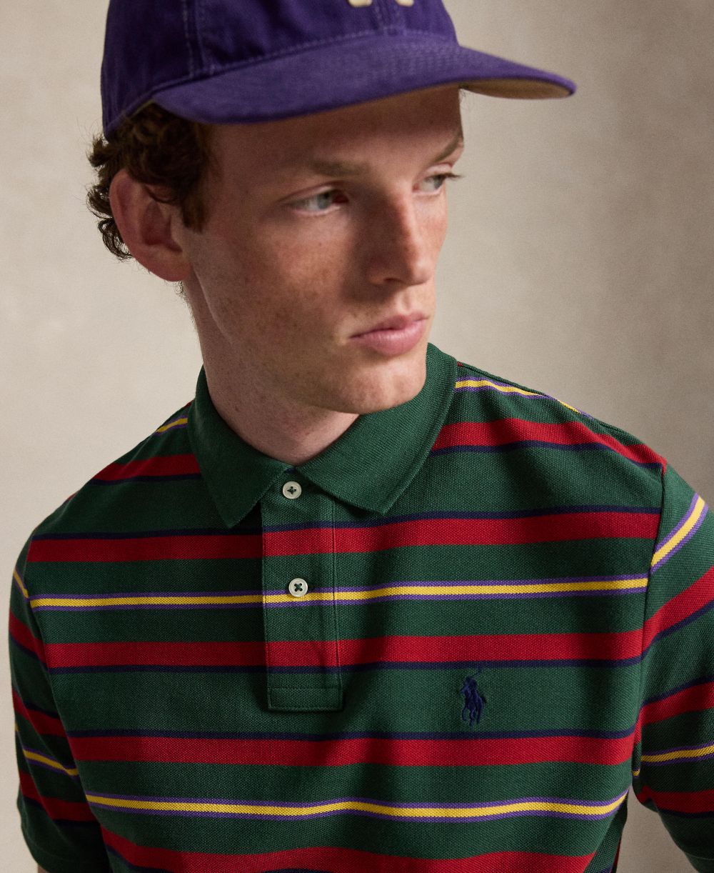 Men's Classic-Fit Stripe Mesh Polo Shirt
