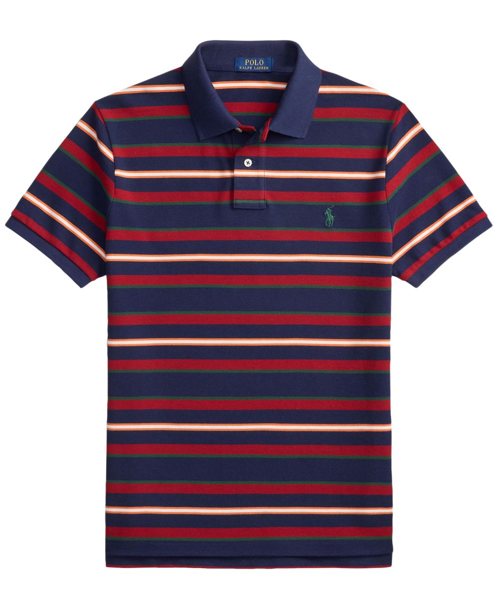 Men's Classic-Fit Stripe Mesh Polo Shirt