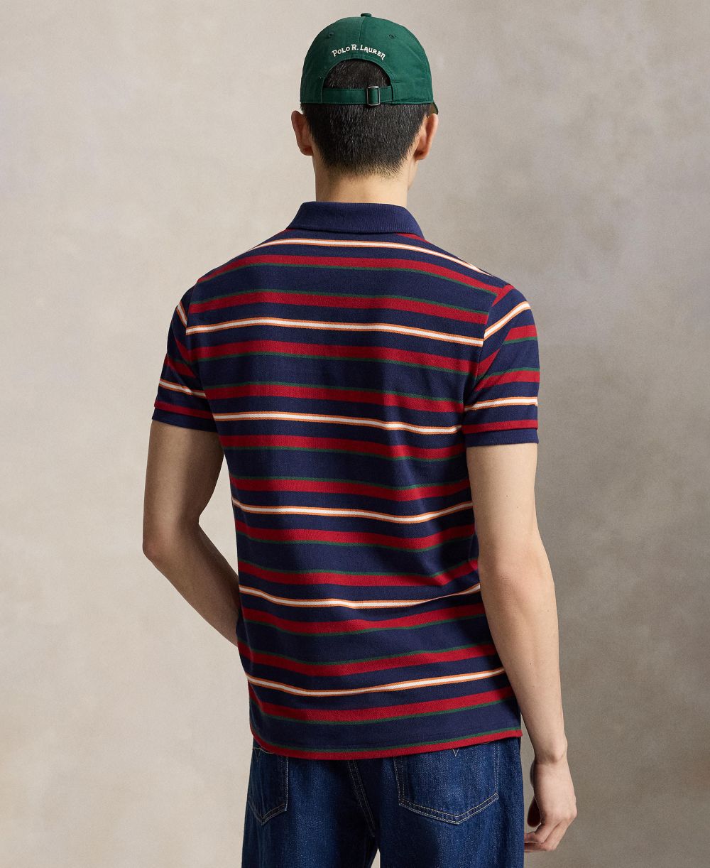 Men's Classic-Fit Stripe Mesh Polo Shirt