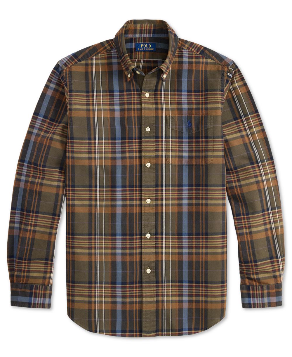 Men's Classic Fit Plaid Brushed Oxford Shirt