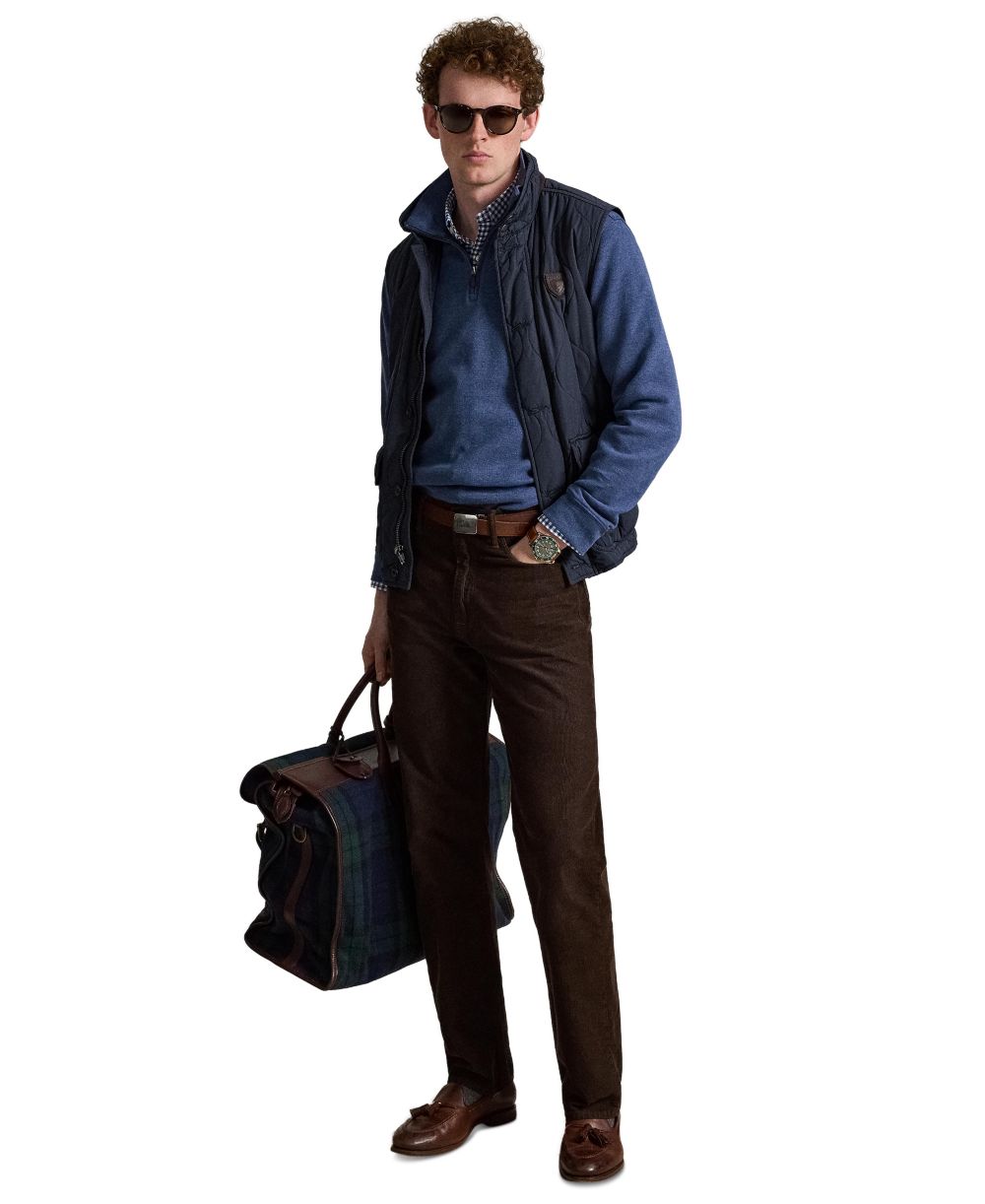 Men's Estate-Rib Cotton Quarter-Zip Sweater