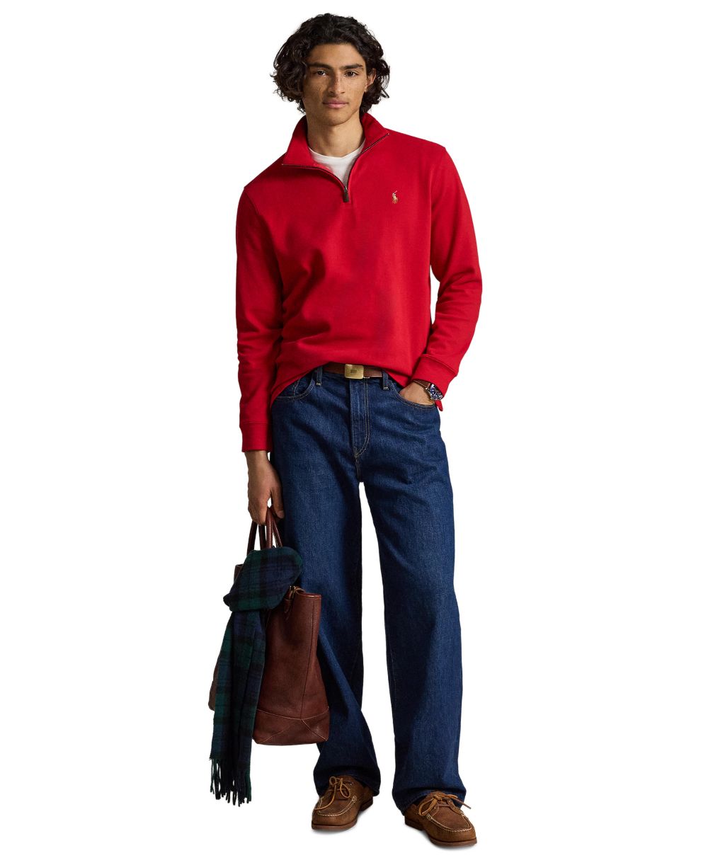 Men's Estate-Rib Cotton Quarter-Zip Sweater