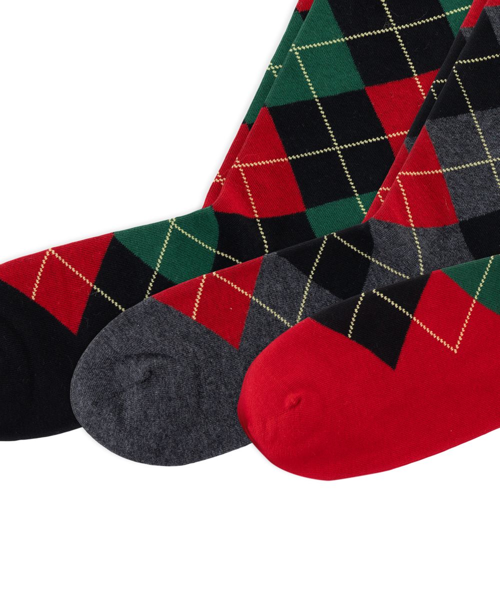 Men's 3-Pack Argyle Dress Socks
