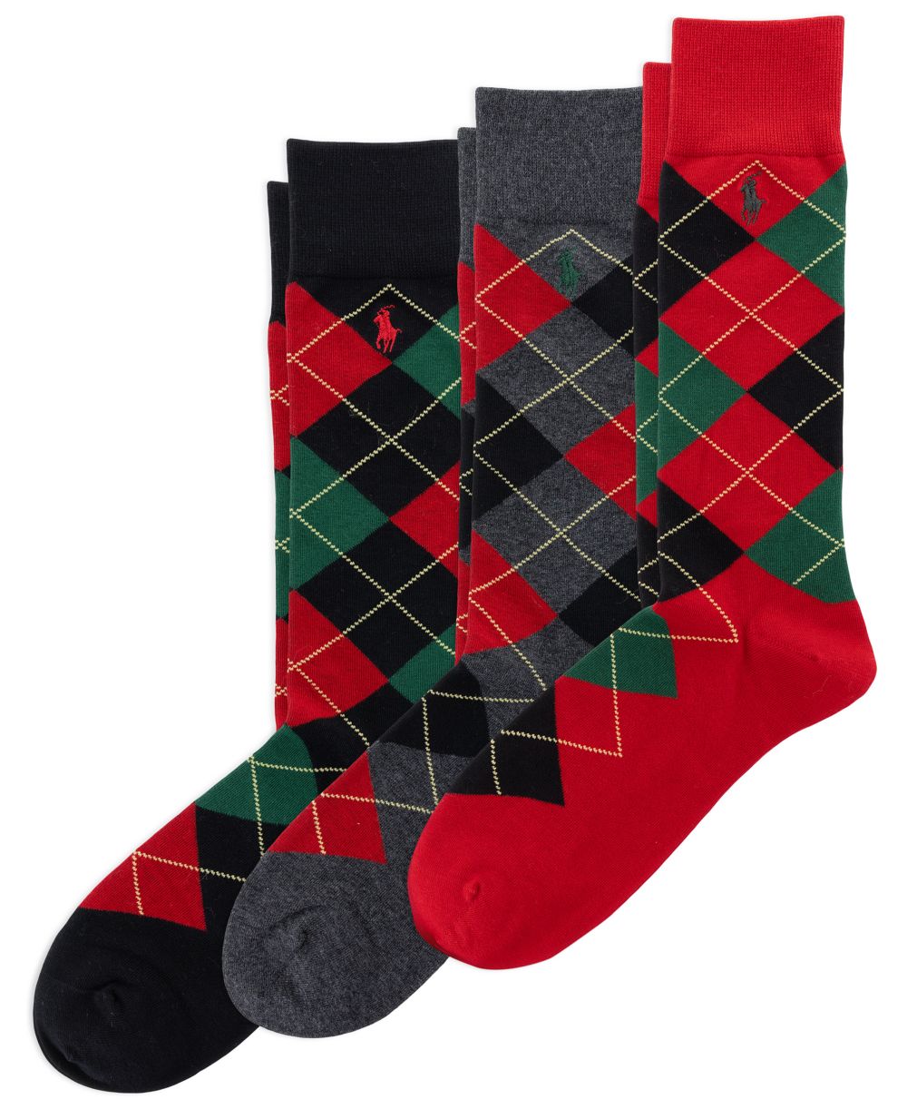 Men's 3-Pack Argyle Dress Socks