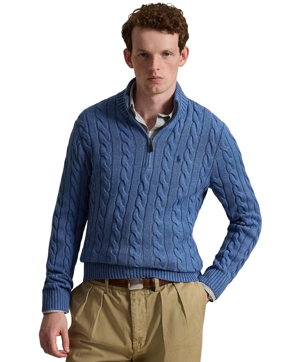 Men's Cable-Knit Cotton Sweater