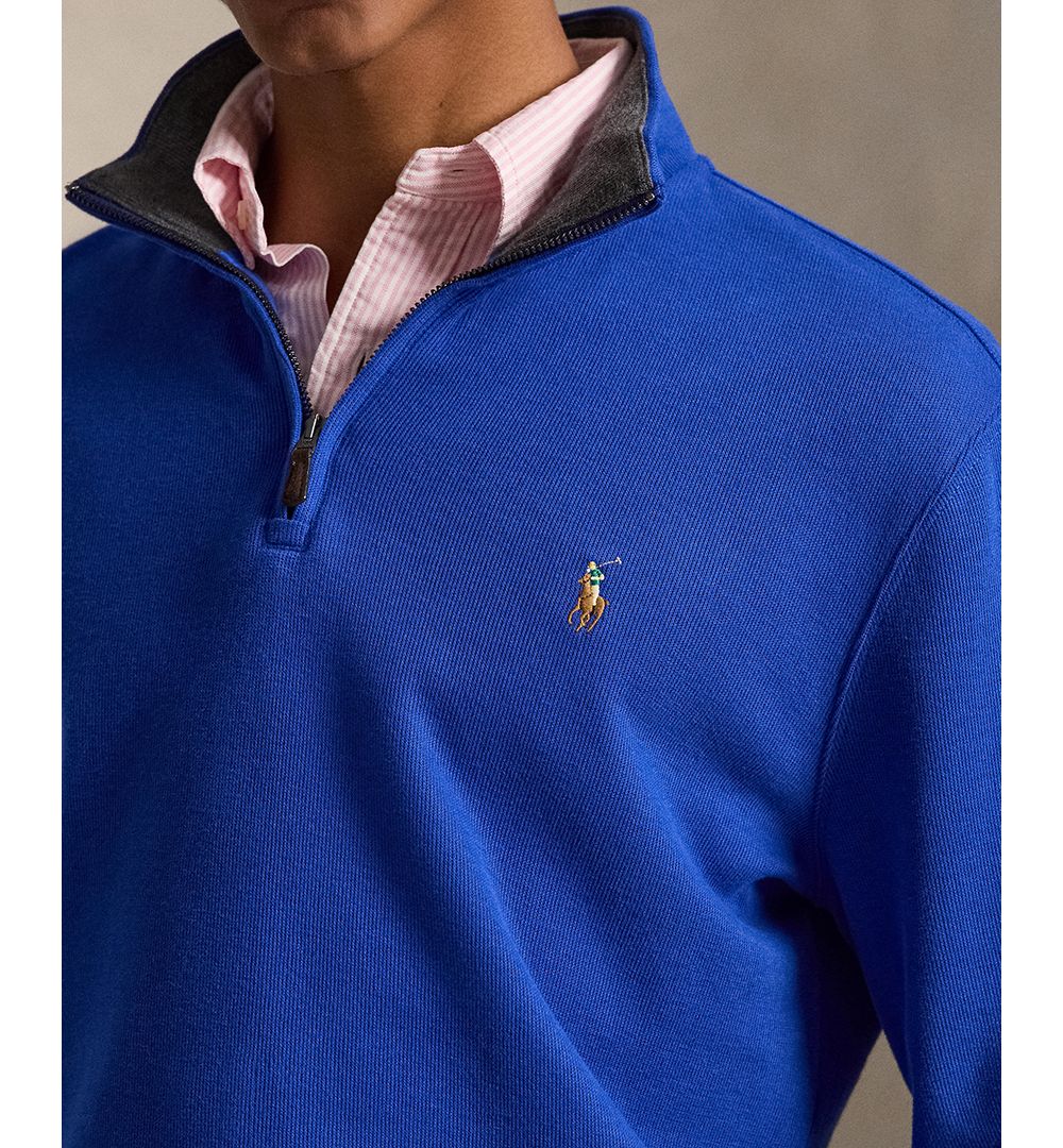 Men's Estate-Rib Cotton Quarter-Zip Sweater