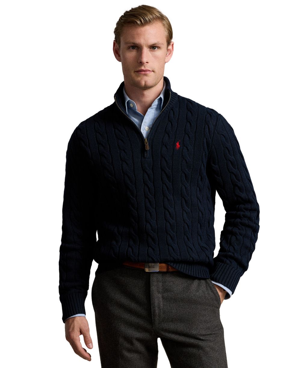 Men's Cable-Knit Cotton Sweater