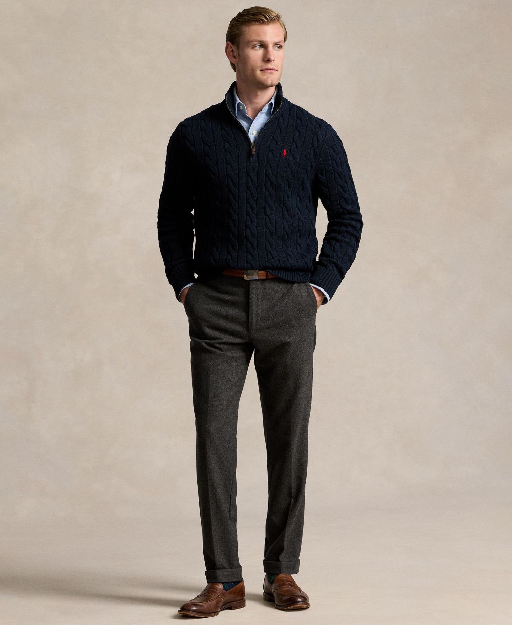 Men's Cable-Knit Cotton Sweater