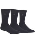 Men's Ribbed Cushion Foot Crew Socks, 3-Pack