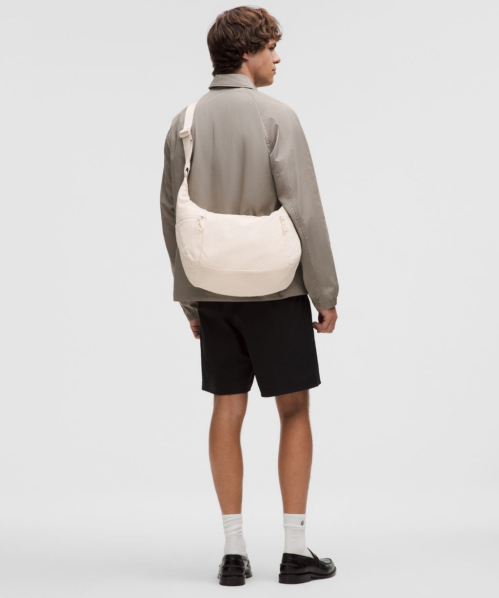 Large Slouchy Sling Bag 13L Light Ivory/Silver