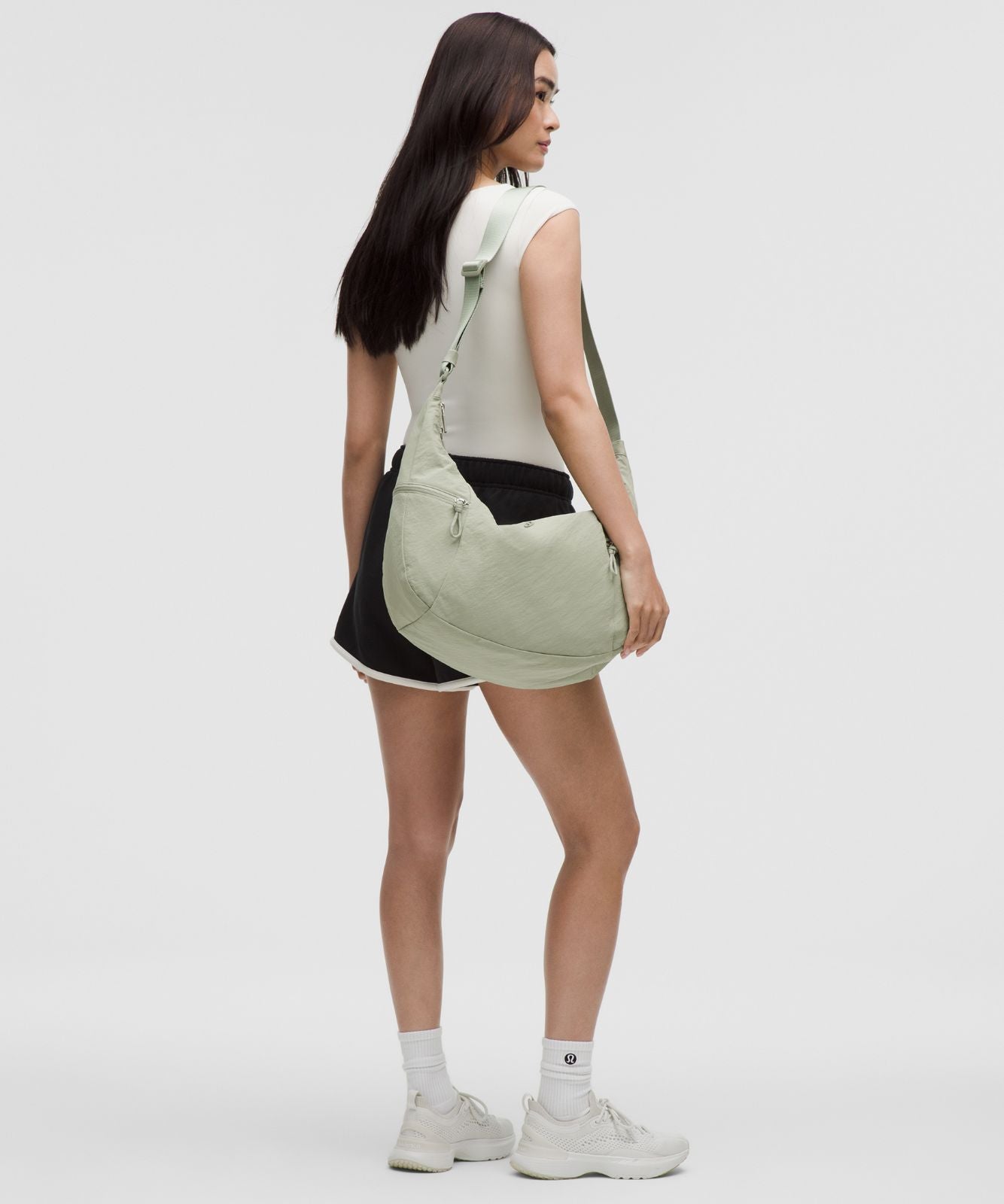 Large Slouchy Sling Bag 13L Fog Green