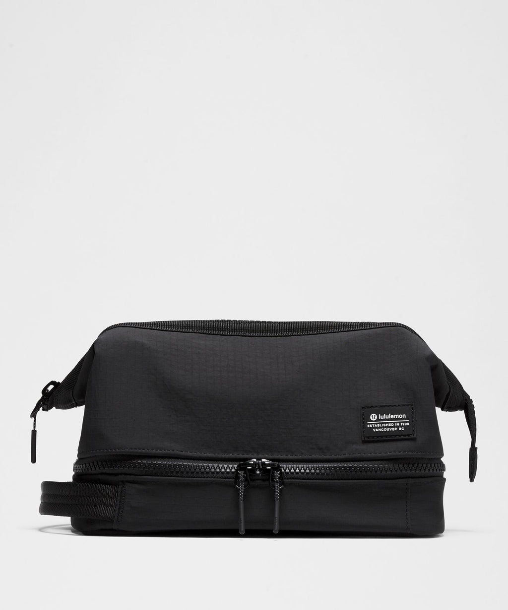 Dual-Compartment Toiletry Bag Black