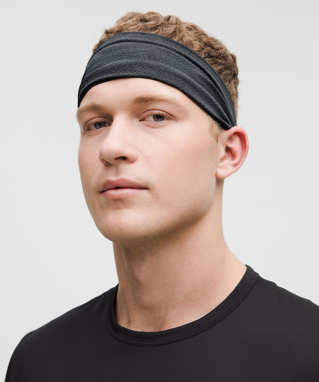 Metal Vent Tech Seamless Wide Headband Black/Solar Grey