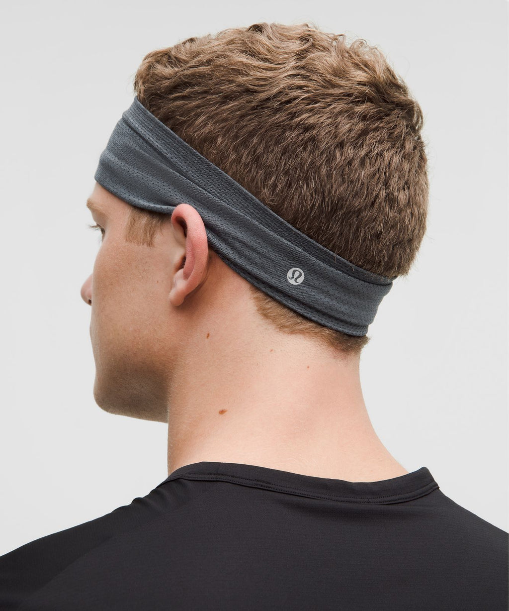 Metal Vent Tech Seamless Wide Headband Black/Solar Grey