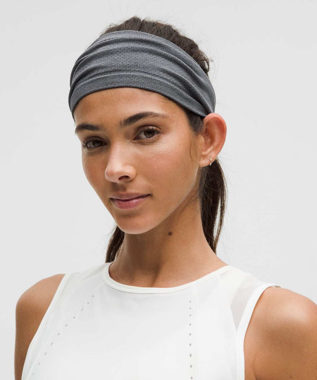Metal Vent Tech Seamless Wide Headband Black/Solar Grey