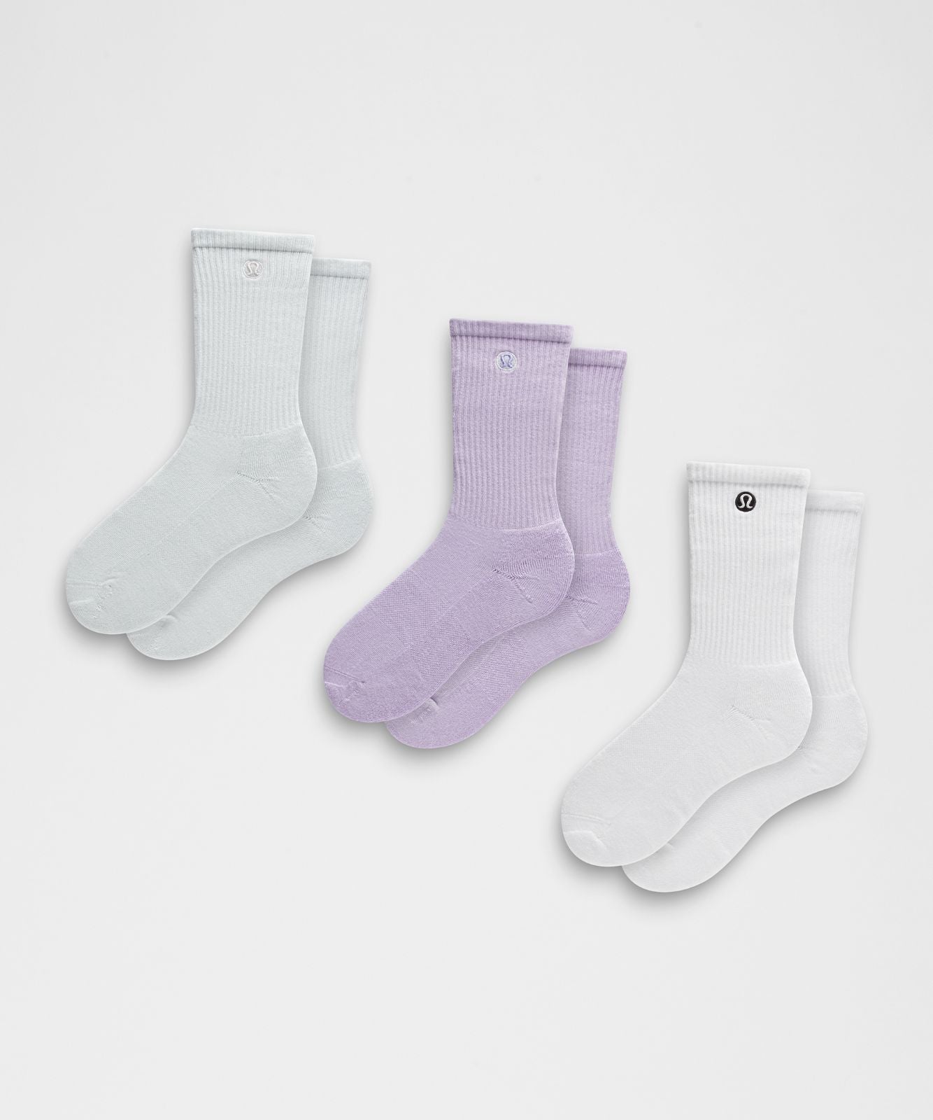 Unisex Daily Essential Crew Socks *3 Pack White/Ocean Air/Lavender Frost