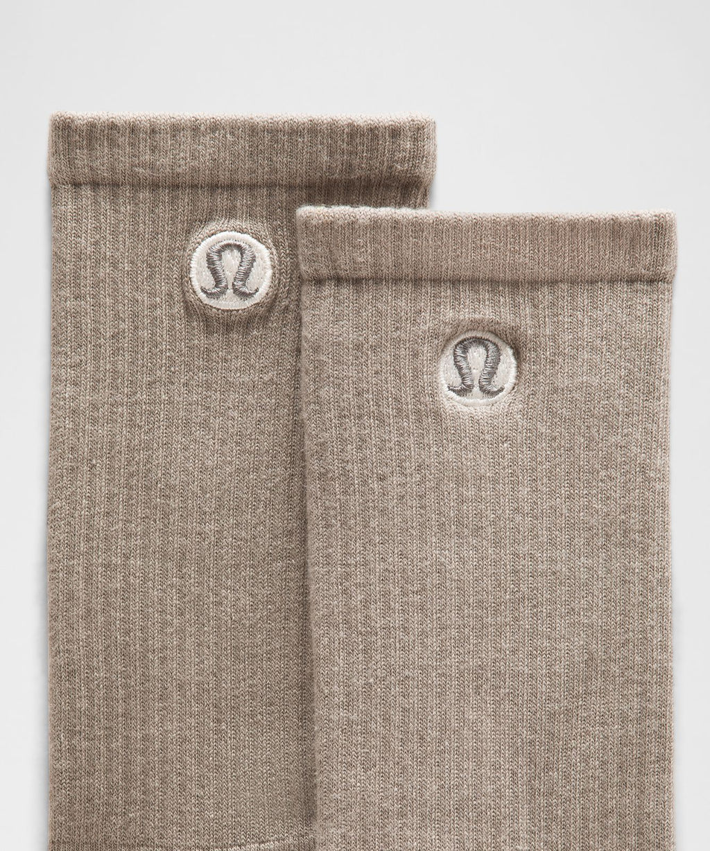 Unisex Daily Essential Crew Socks *3 Pack Warm Ash Grey/Light Ivory/Lava Cake