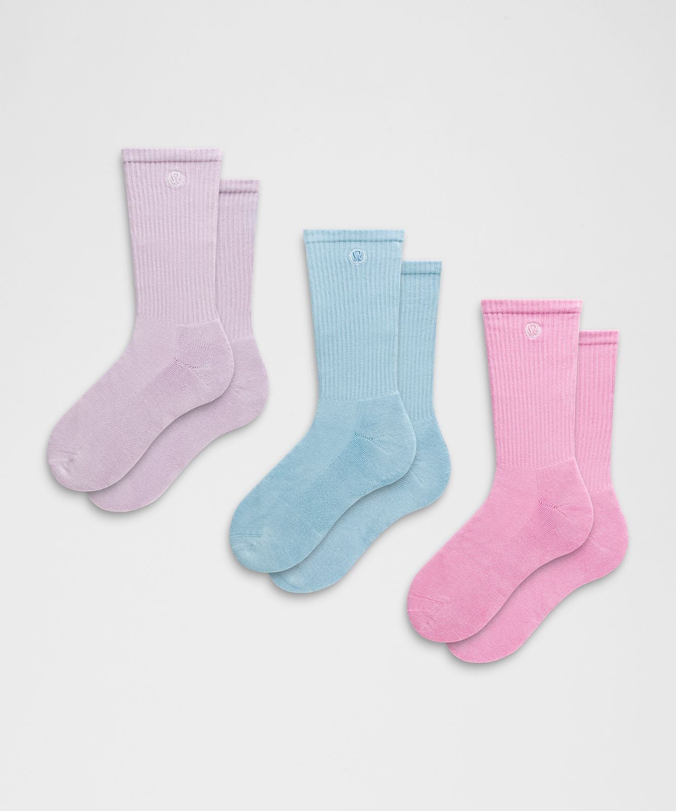 Unisex Daily Essential Crew Socks *3 Pack Sweet Sorbet/Seafoam/Lilac Play