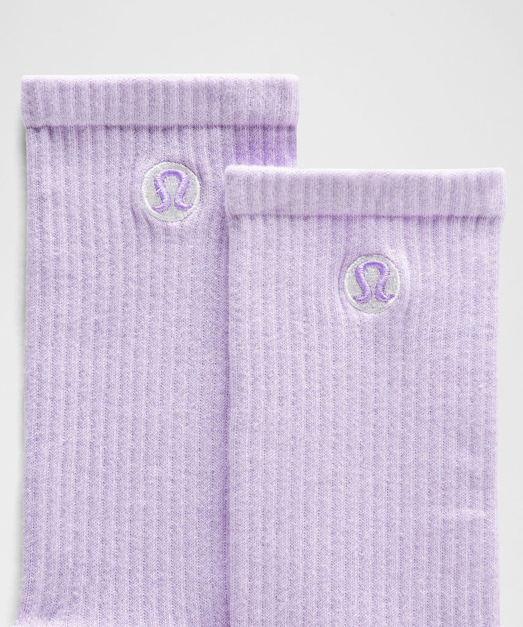 Unisex Daily Essential Crew Socks Lavender Frost