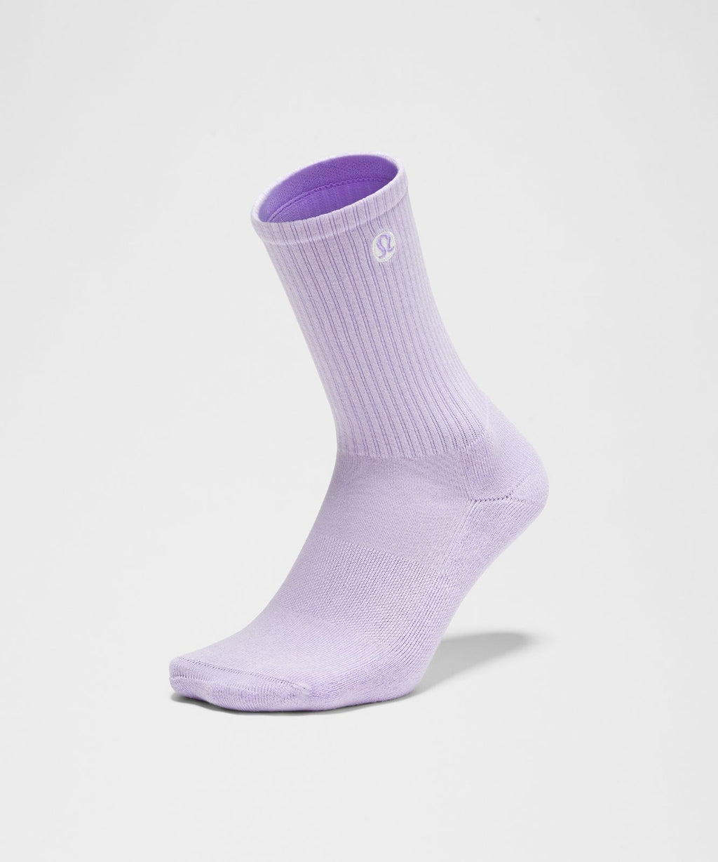 Unisex Daily Essential Crew Socks Lavender Frost