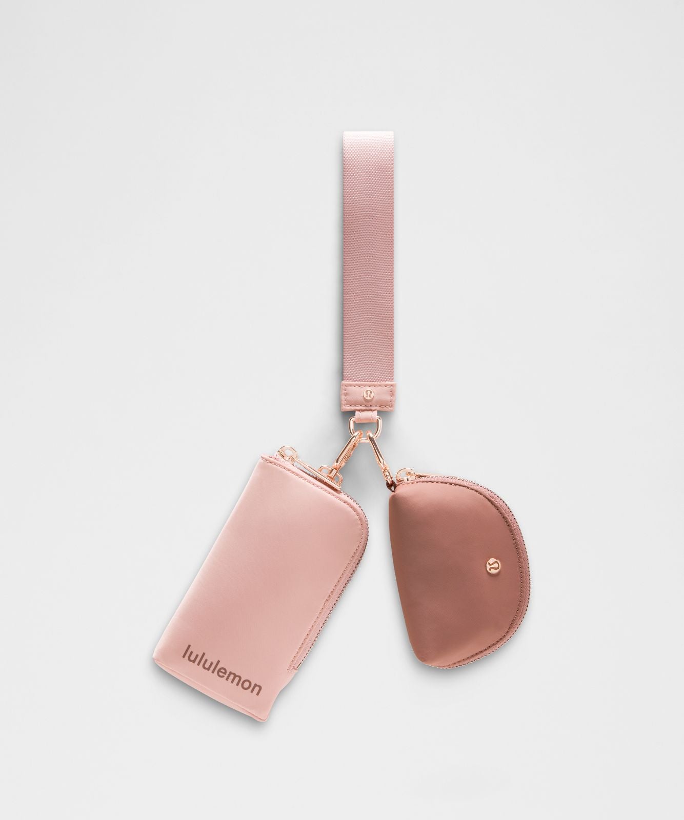 Dual Pouch Wristlet *Wallet Tea Rose/Red Clay