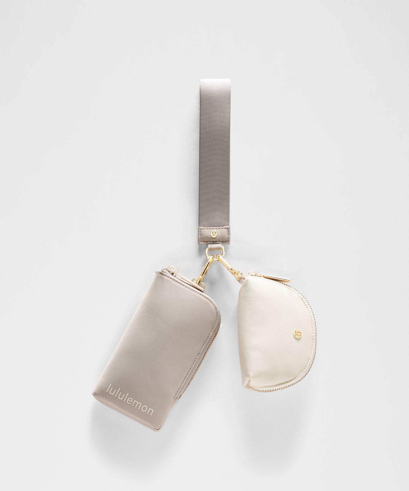 Dual Pouch Wristlet *Wallet Downtown Tan/Light Ivory/Gold