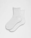 Unisex Pointelle Quarter Socks White